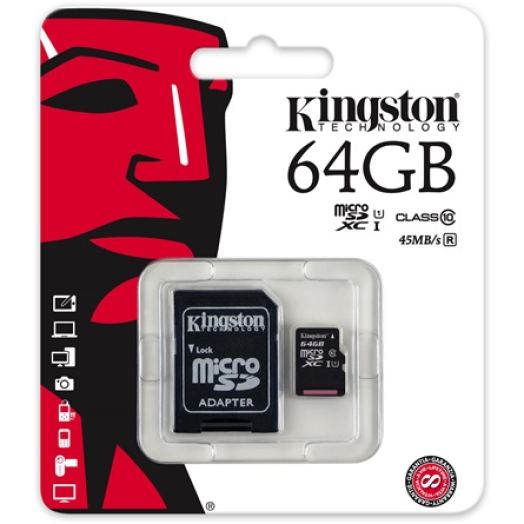 Kingston 64Gb MicroSDXC memóriakártya (Class10) G2