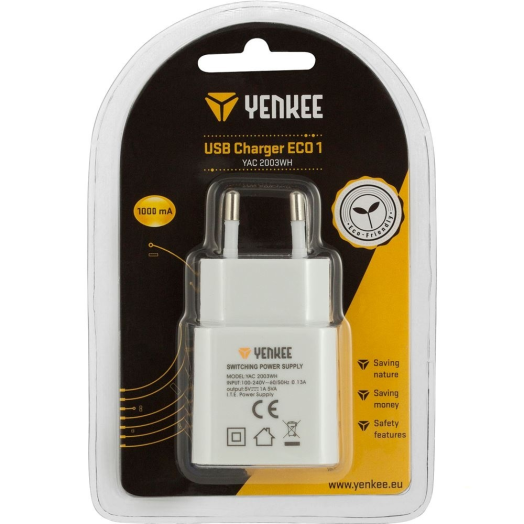 Yenkee YAC 2003 WH hálózati USB töltő