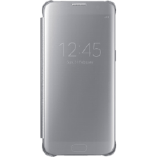 Galaxy S7 Edge clear view cover tok ezüst