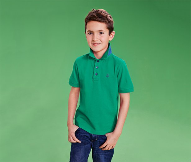 Fiú piké pólóing, zöld