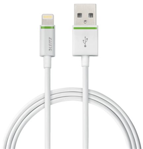 Leitz Complete Lightning-USB kábel XL, 2 m, fehér