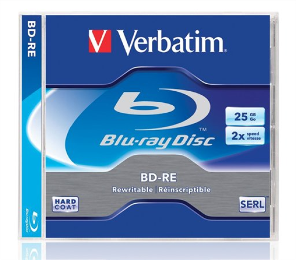 Verbatim BD-RE BluRay lemez újraírható 2x normál tok 25GB