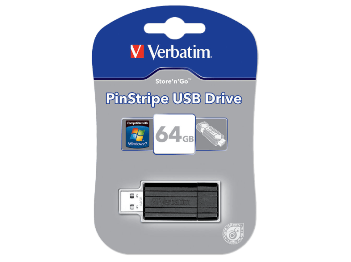 Pinstripe 64GB USB 2.0 pendrive fekete