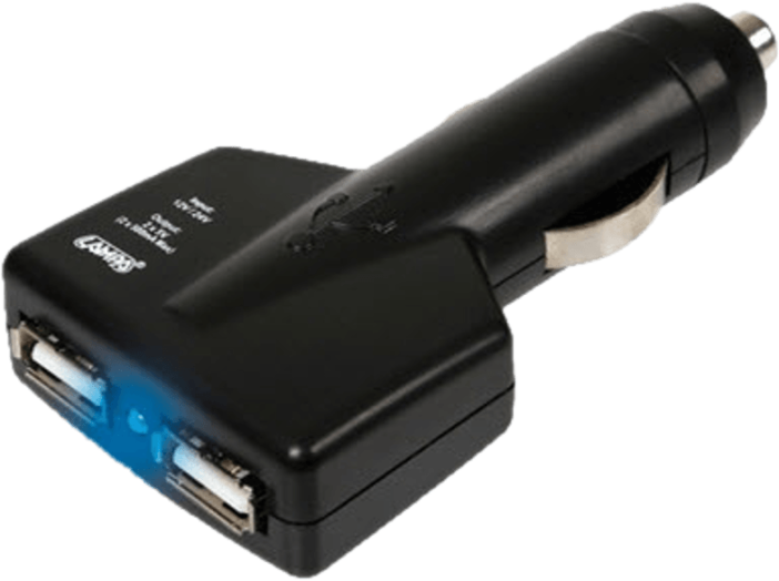 Töltő USB dupla, 12/24V, kimenet : 5 V, max. 2x500mA