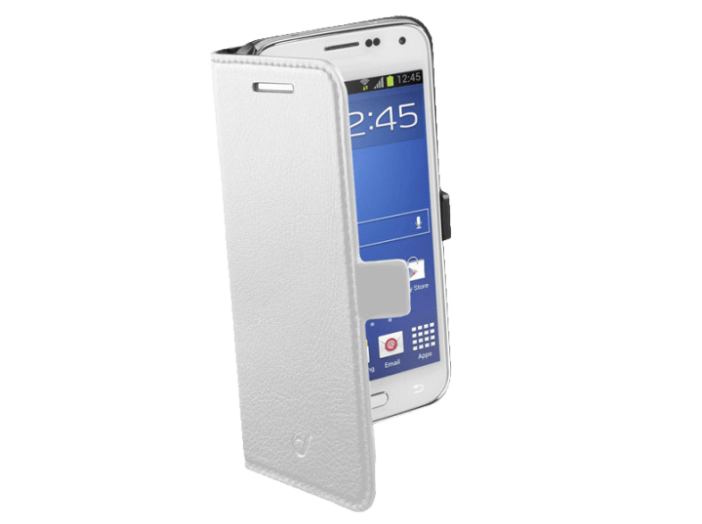 BOOK Galaxy S5 mini fehér bőr tok