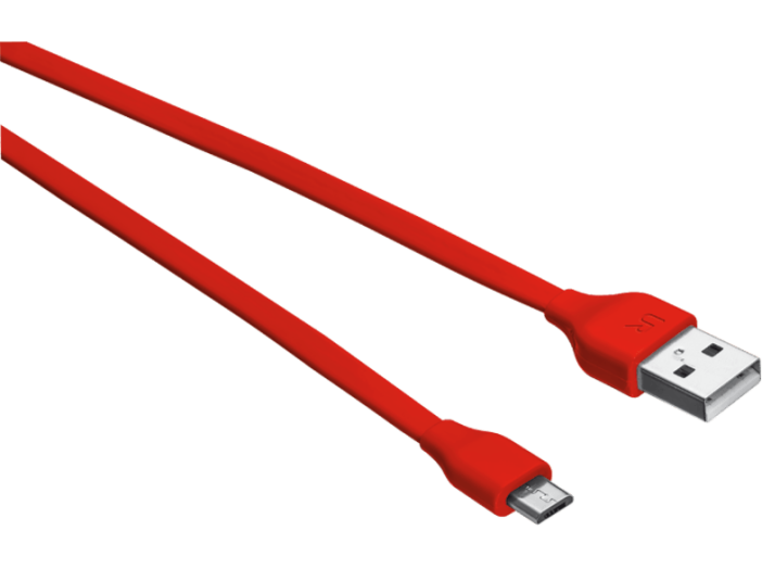 Flat piros micro-USB 1m (20137)