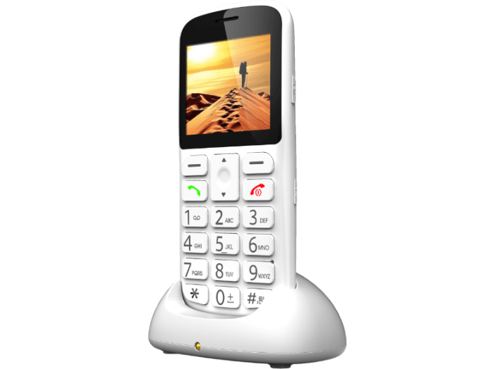 Senior fehér kártyafüggetlen mobiltelefon