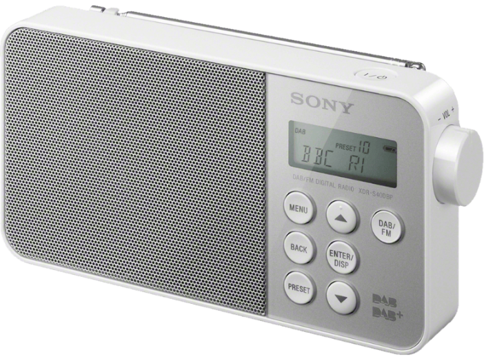 XDR-S40DBP hordozható digitális rádió, fehér