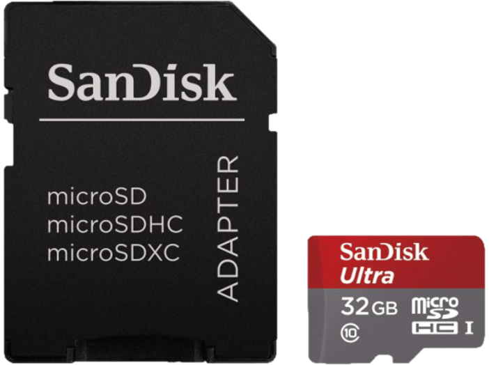 microSDHC 32GB Ultra Class10 UHS-I, 80MB/s + Adapter + Android app. (139727)