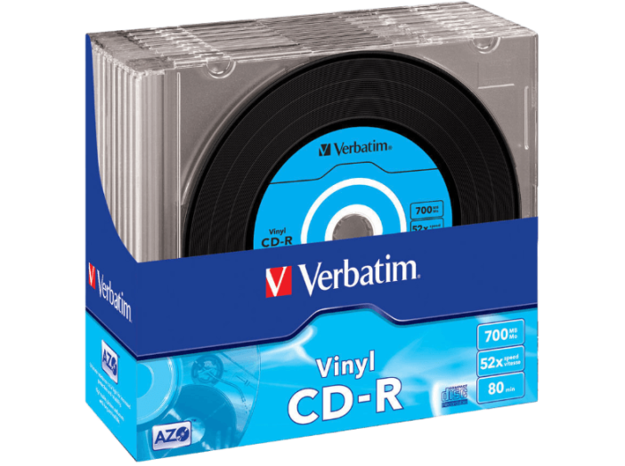 CD-R lemez 700 MB 52x, vékony tok, "Vinyl", 10db/csomag