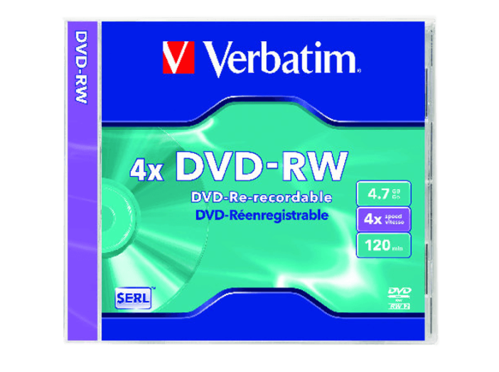 DVD-RW újraírható lemez 4,7 GB 4x, normál tokban, SERL