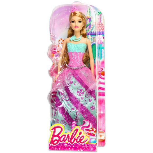 Barbie: Hercegnő baba - cukor mintás ruhában