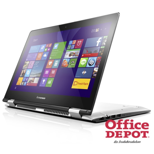 LENOVO Yoga500 80N4012HHV 14"FHD IPS Touch/Intel Core i3-5005U/4GB/128GB SSD/fehér/Win10 notebook