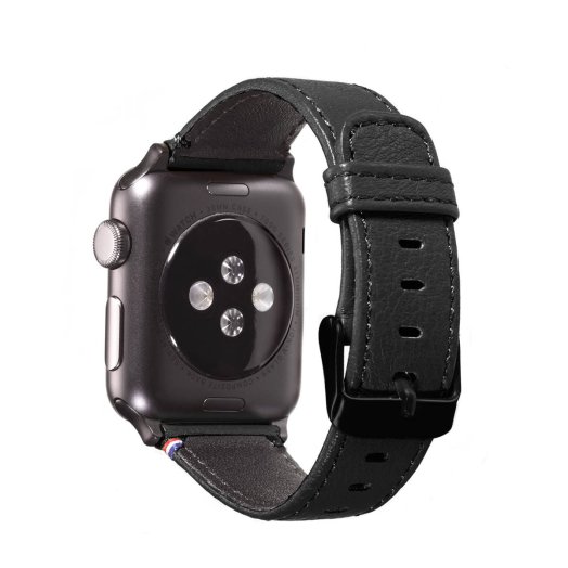 Decoded - Apple Watch 42mm bőrszíj - Fekete