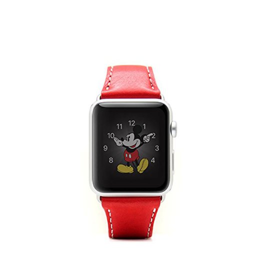SLG Design - D6 Stripe Leather Band Apple Watch 42mm szíj - Piros