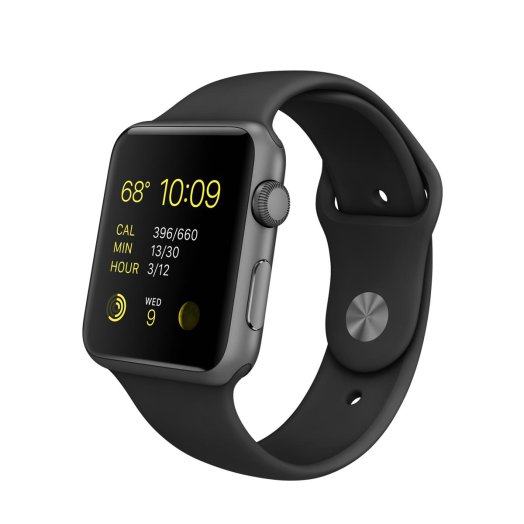 Apple Watch Sport - 42 mm-es, asztroszürke színű alumíniumtok fekete sportszíjjal