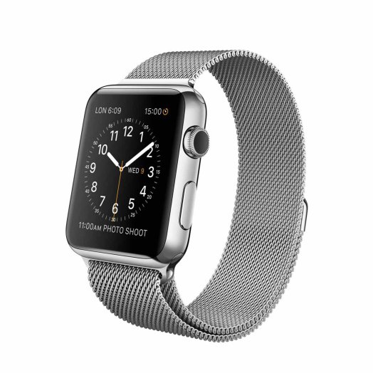 Apple Watch - 42 mm-es, rozsdamentes acél tok milánói szíjjal