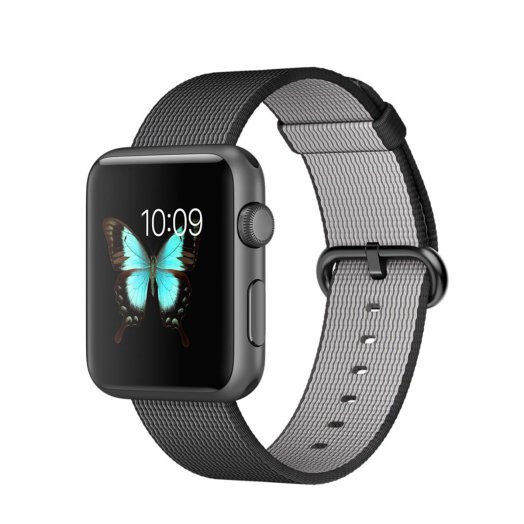 Apple Watch Sport - 42 mm-es, asztroszürke színű alumíniumtok fekete szőtt műanyag szíjjal