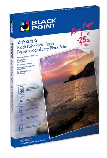 Fotópapír, Black Point, A4, matt, 210g, 25 ív/csomag (PFA4M210A)