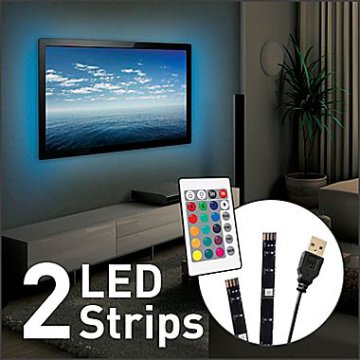 TV háttérvilágítás RGB szett USB csatlakozással távirányítóv