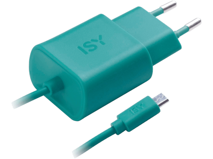 ISY IWC 3000 Micros USB fali töltő kábellel, zöld