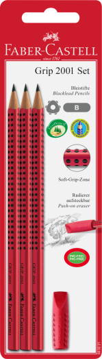 FC-Grafitceruza Grip2001 szett 3db+kupakradír piros BL