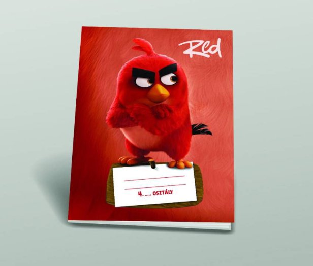 Iskolai füzet, kockás [27-32], A5, 32 lap, ANGRY BIRDS MOVIE - Red