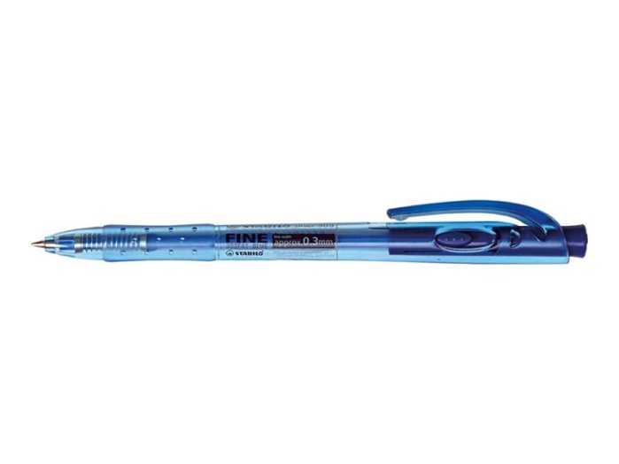 Golyóstoll, Liner 308, nyomógombos, kék, 0,38 mm, STABILO