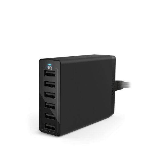 Anker - 60W 6-Port USB asztali töltő - Fekete