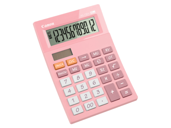 Canon AS-120 asztali számológép, rózsaszín