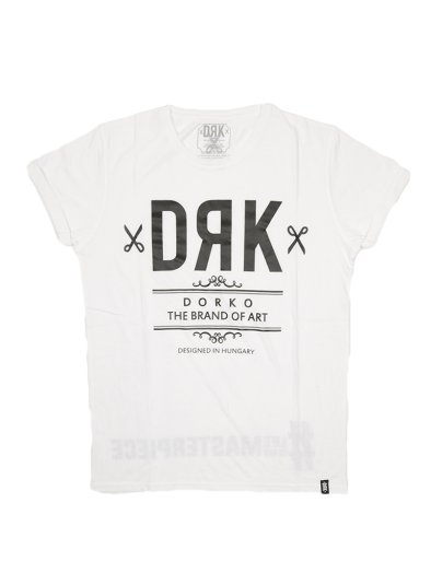 WHITE DRK FRONT TEE