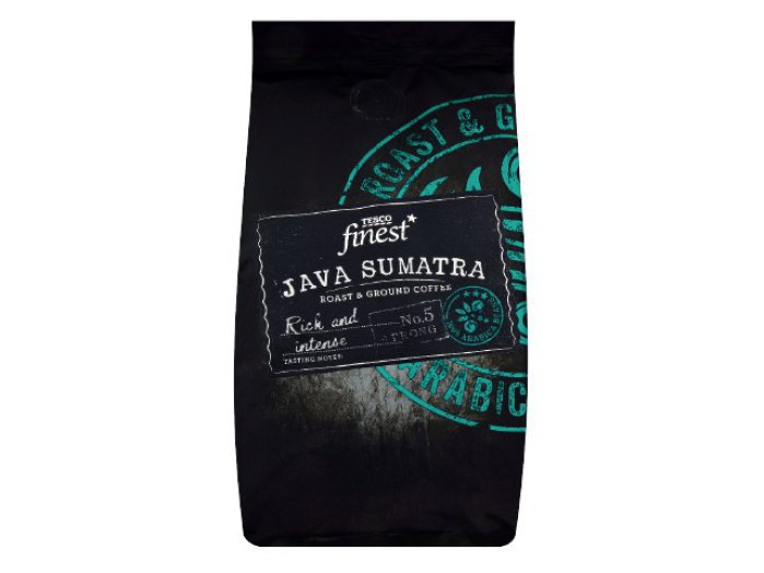 Tesco finest Jáva és Szumátra szigetéről származó pörkölt, őrölt kávé