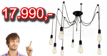 EDISON POLIP 8XE27 foglalat fekete