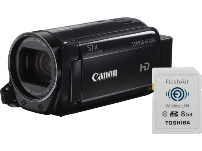 HF R706 fekete videókamera flashair Kit
