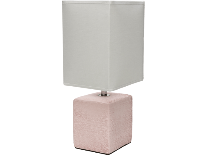 Livia Asztali lámpa rózsaszín, tört fehér ernyővel, E14, 40W, 30 cm