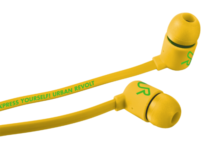 Duga vezetékes headset/fülhallgató sárga