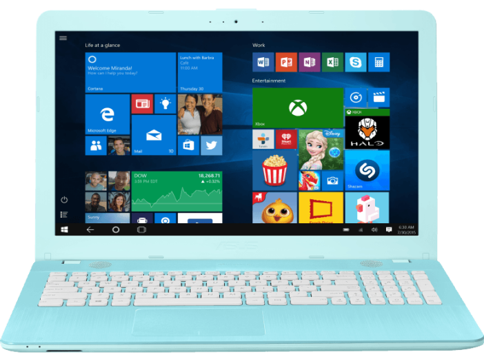 X541SA-XO292T kék notebook (15,6"/Celeron/4GB/256GB SSD/Windows 10)