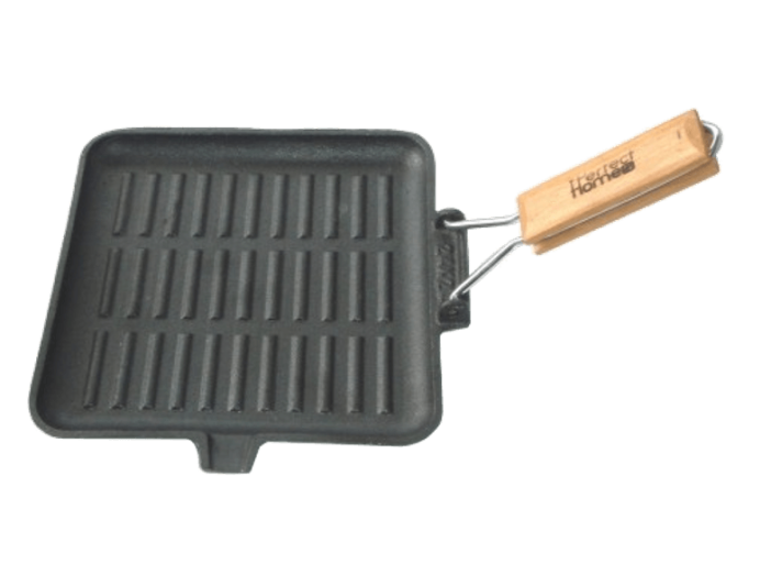 HEB 10376 Öntöttvas grill serpenyő 24 cm, szögletes