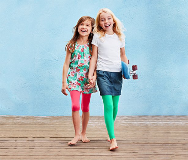 2 lányka leggings szettben, pink-zöld