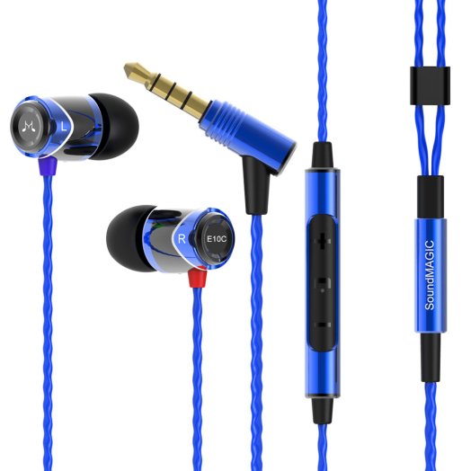 SoundMAGIC E10C kék fekete headset hangerőszabályzóval