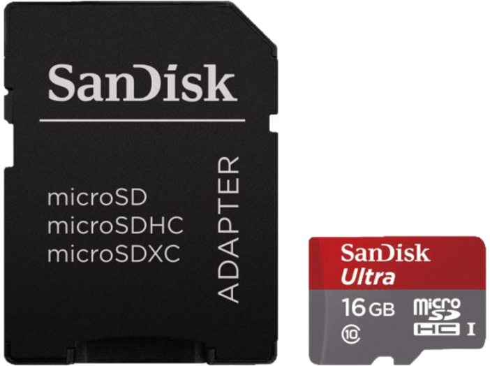 microSDHC 16GB Ultra Class10 UHS-I, 80MB/s + Adapter + Android app. (139726)