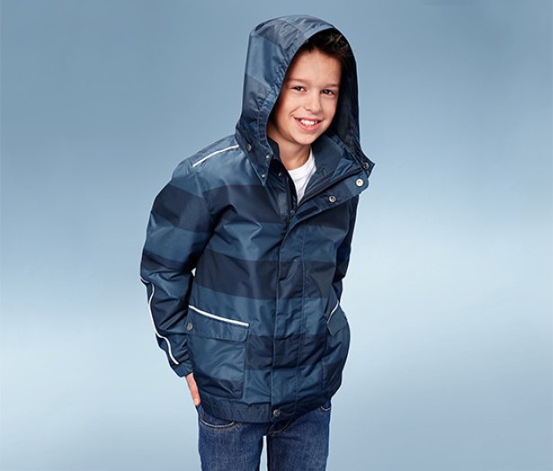 3 az 1-ben gyerek kabát minden időjárásra, kék csíkos