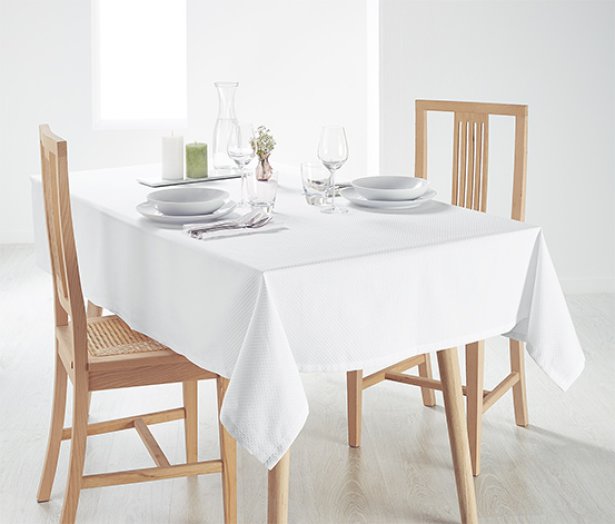 Jacquard asztalterítő, fehér, 140×180 cm