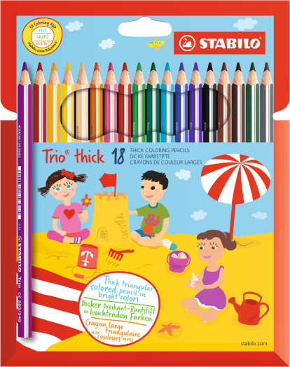 Stabilo Trio vastag színes ceruza 18 színű készlet