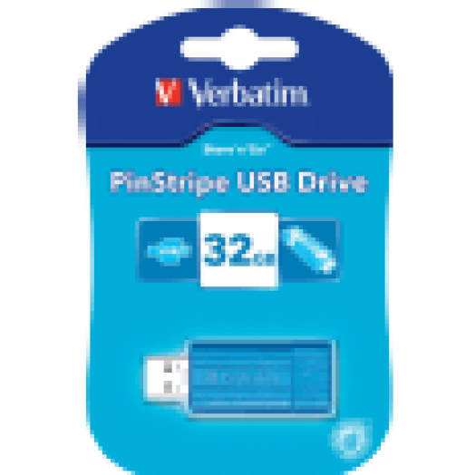 Pin Stripe 32 GB USB 2.0 pendrive karibikék