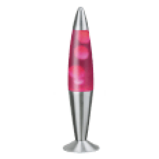 4108 Lollipop 2, lávalámpa, E14 G45 1x MAX 25W, átlátszó/ rózsaszín/ ezüst
