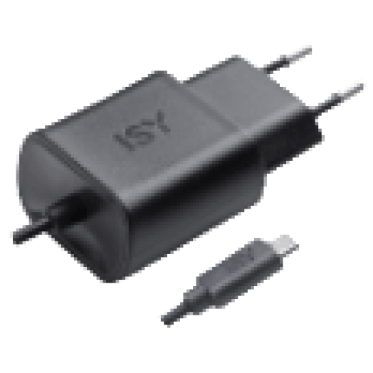 ISY IWC 3000 Micros USB fali töltő kábellel, fekete