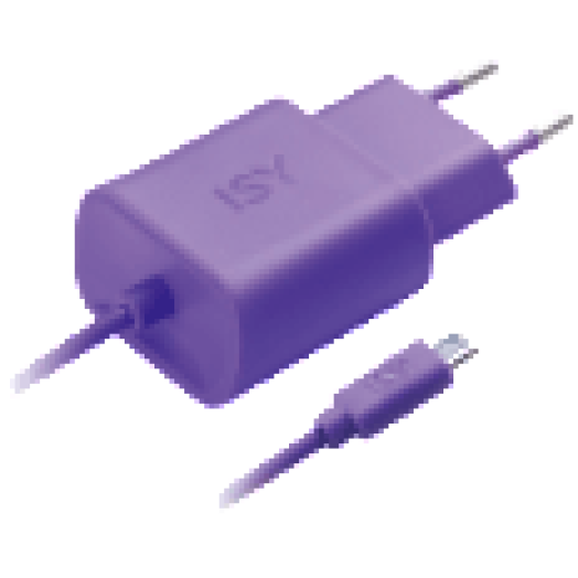 ISY IWC 3000 Micros USB fali töltő kábellel, lila