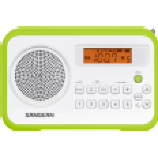 PR-D18W/G AM / FM-Sztereó szintézeres hordozható rádió (zöld)