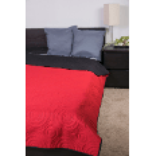 Ágytakaró, microfiber kétoldalas ágytakaró, piros-fekete színben